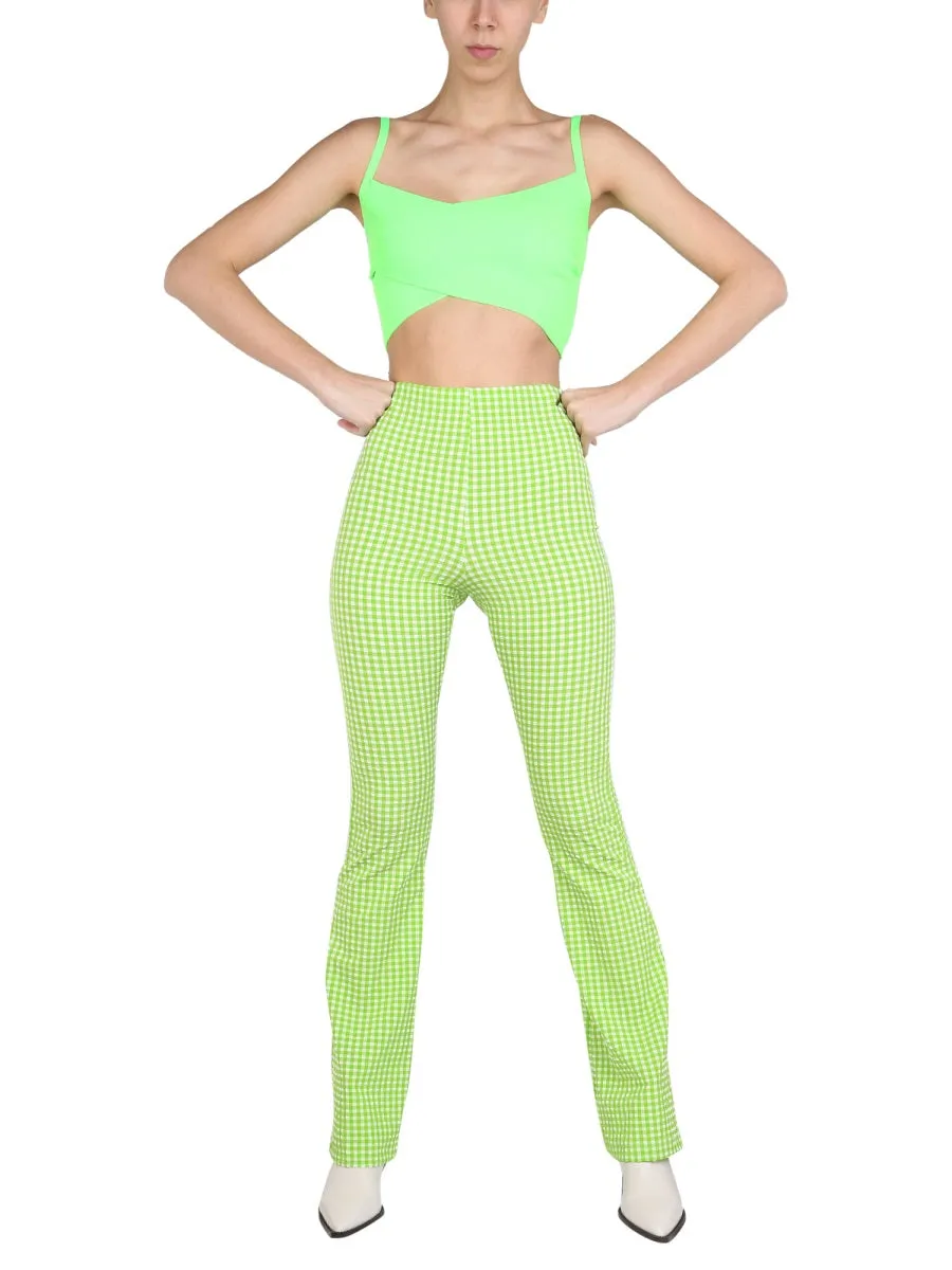 MSGM High Waisted Checked Flared Pants