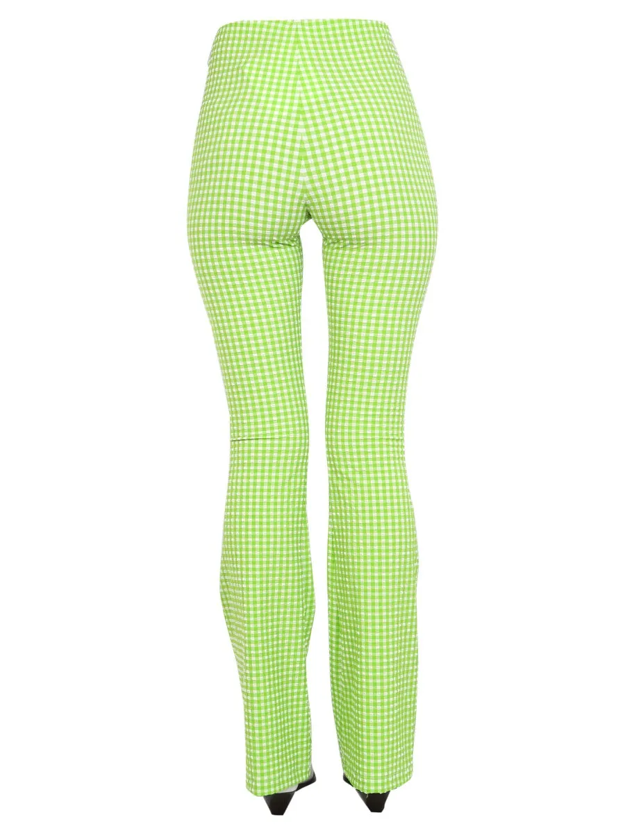 MSGM High Waisted Checked Flared Pants