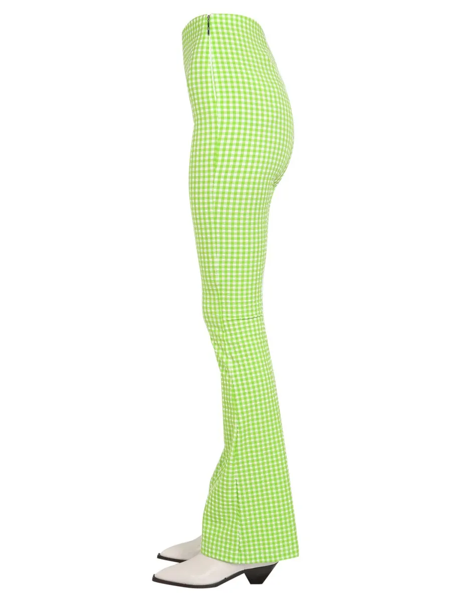 MSGM High Waisted Checked Flared Pants