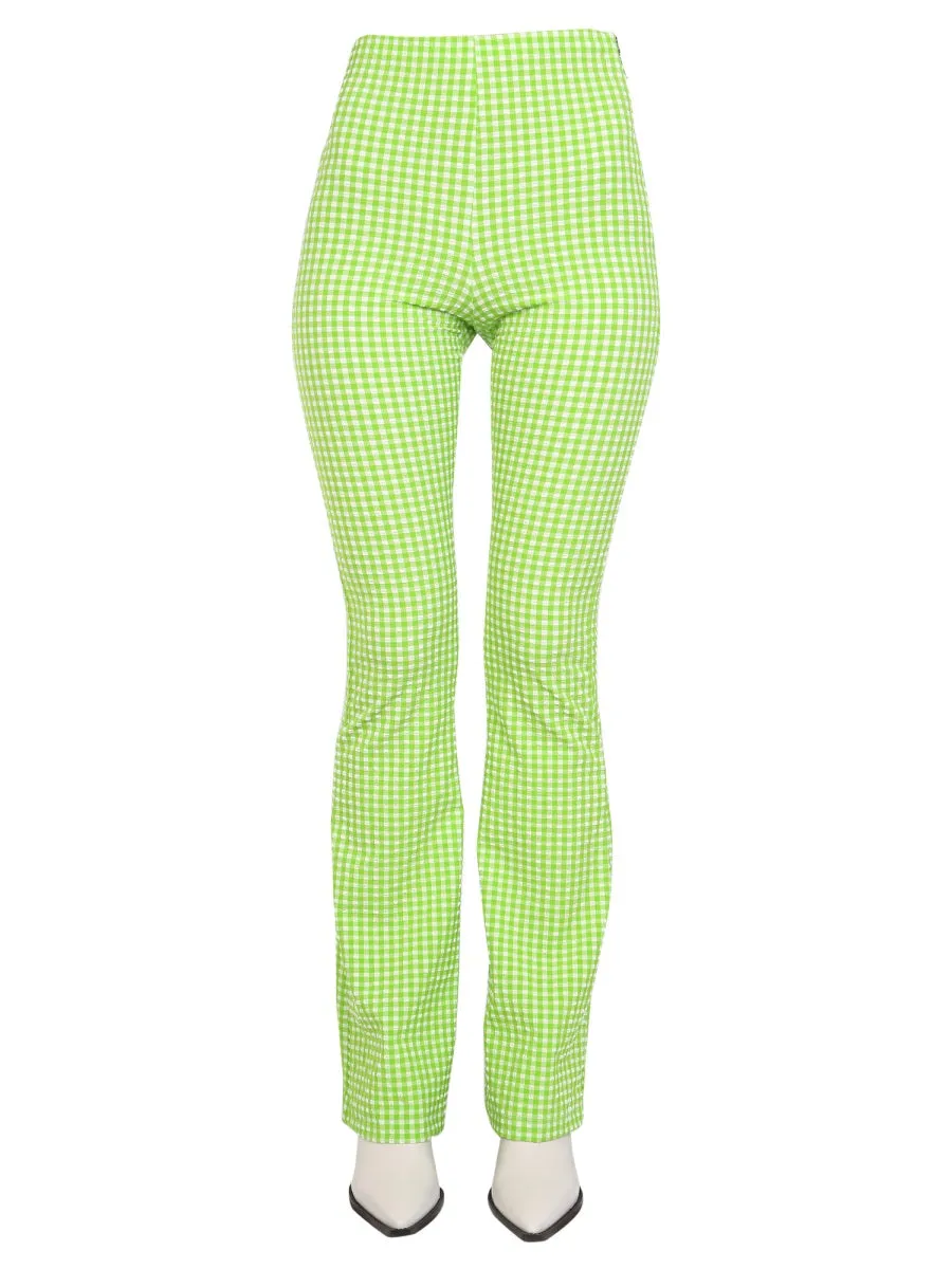 MSGM High Waisted Checked Flared Pants