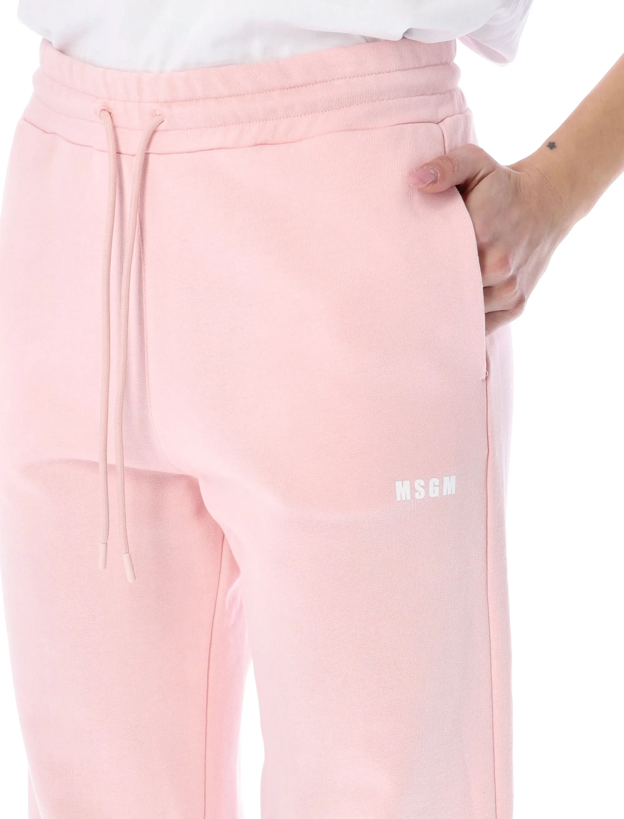 MSGM Logo Embroidered Drawstring Jogging Pants