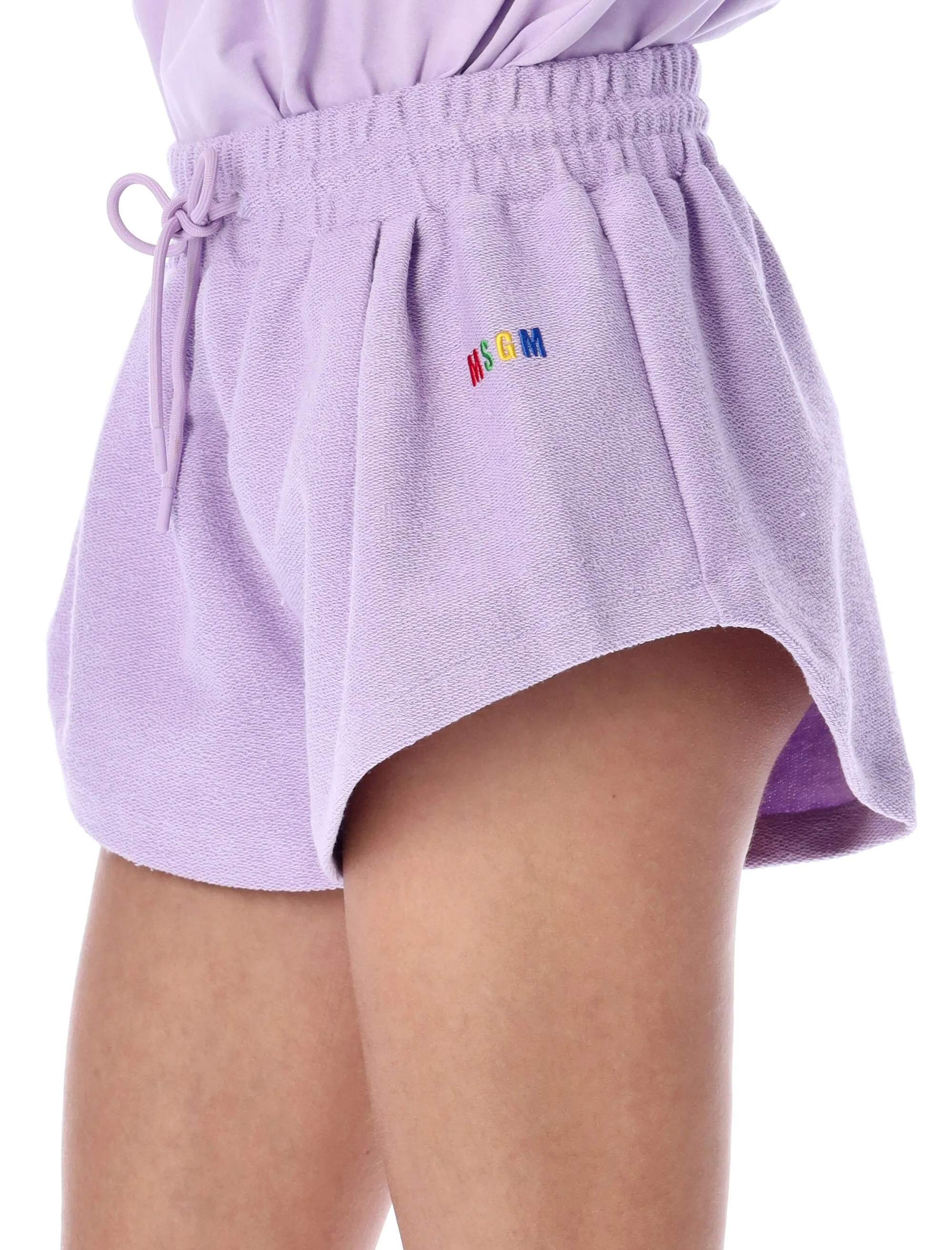 MSGM Logo Embroidered Drawstring Shorts