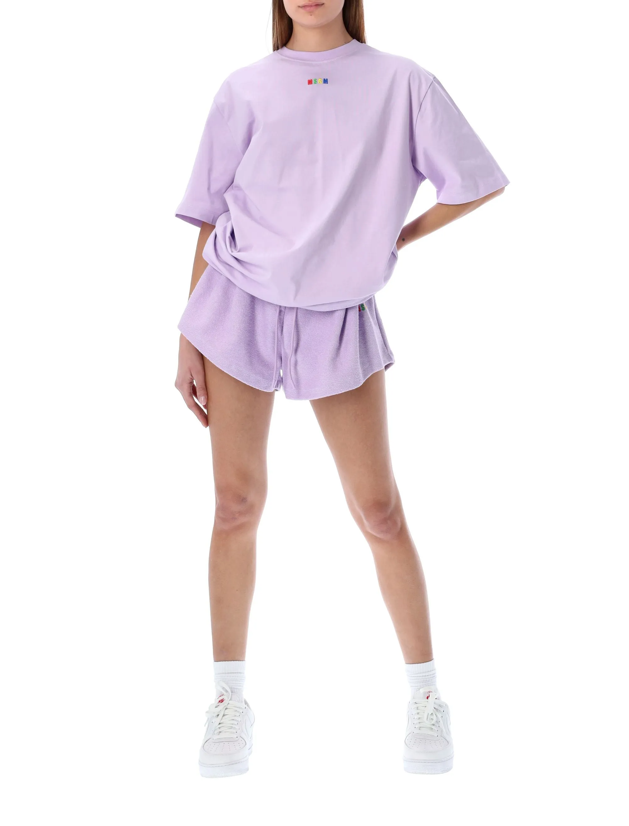 MSGM Logo Embroidered Drawstring Shorts