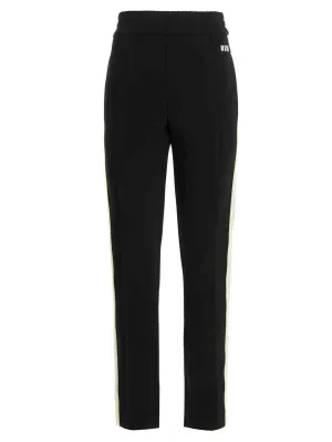 MSGM Logo Print Slim-Cut Track Pants