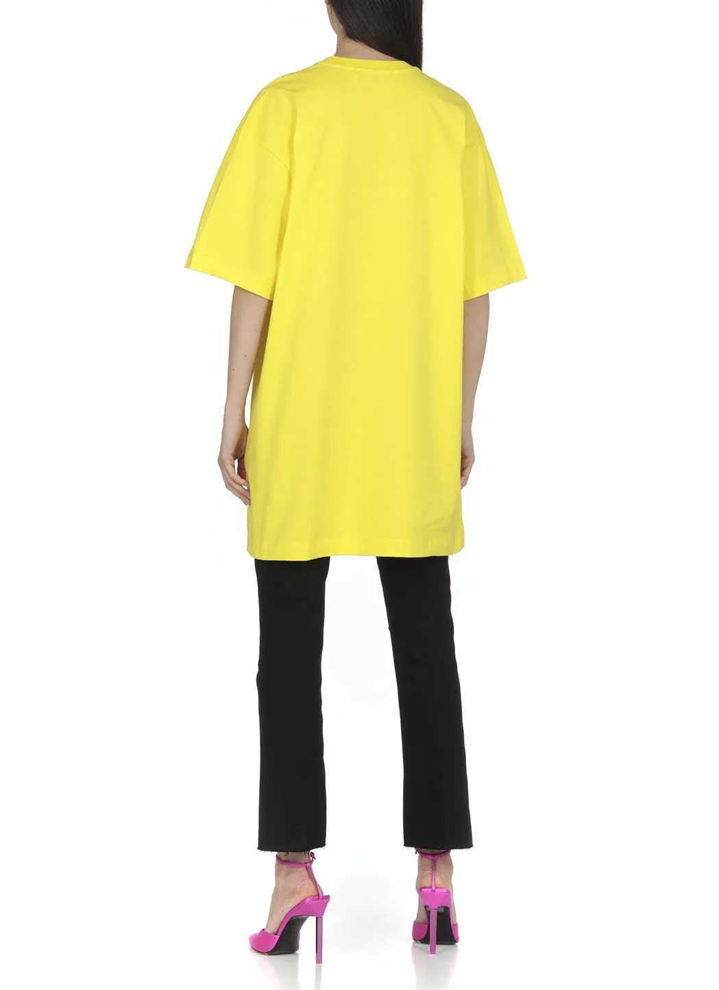 MSGM Logo Printed Crewneck T-Shirt Dress