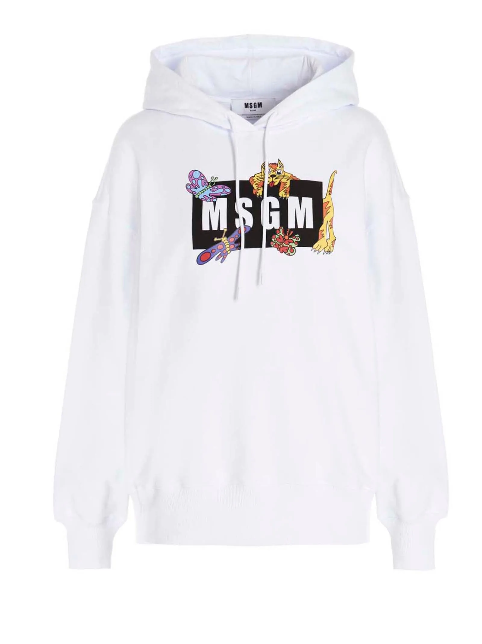 MSGM Logo Printed Drawstring Hoodie