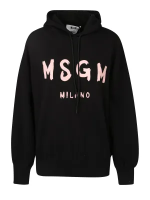 MSGM Logo Printed Drawstring Hoodie