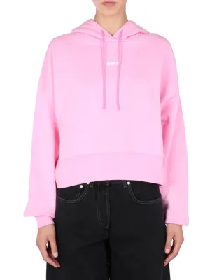 MSGM Logo Printed Drawstring Hoodie