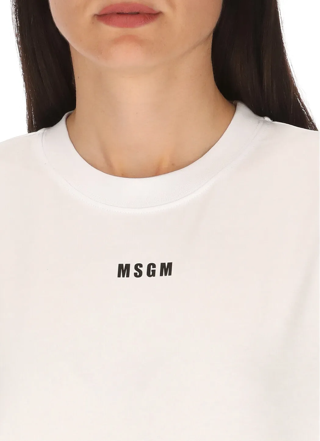 MSGM Logo Printed Long-Sleeved T-Shirt