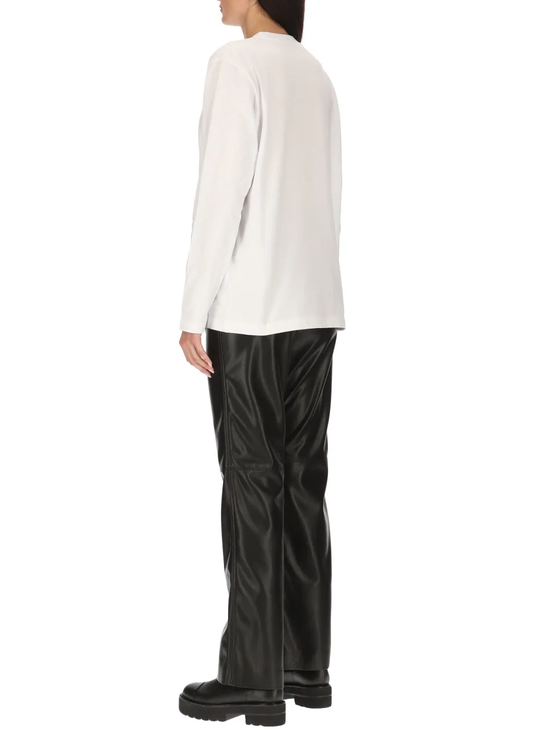 MSGM Logo Printed Long-Sleeved T-Shirt
