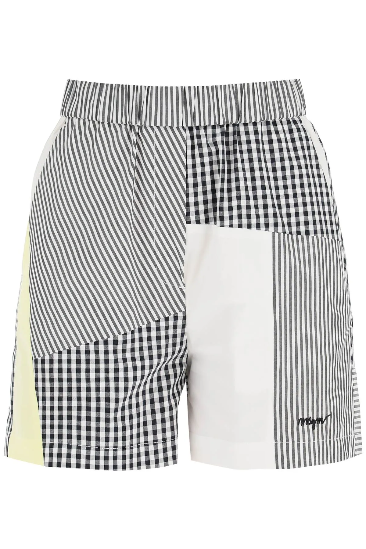 MSGM Patchwork Elastic Waist Shorts