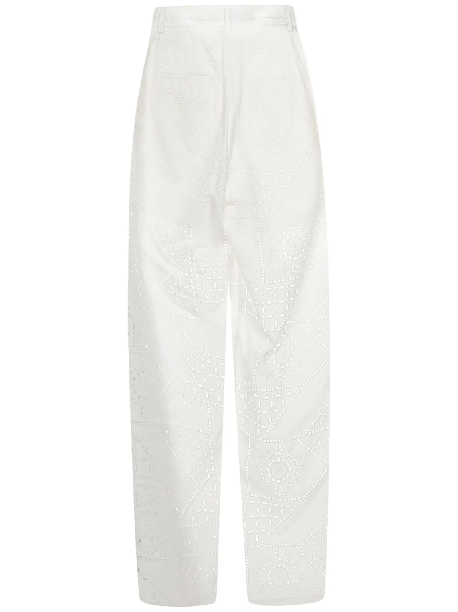 MSGM Perforated Straight-Leg Pants