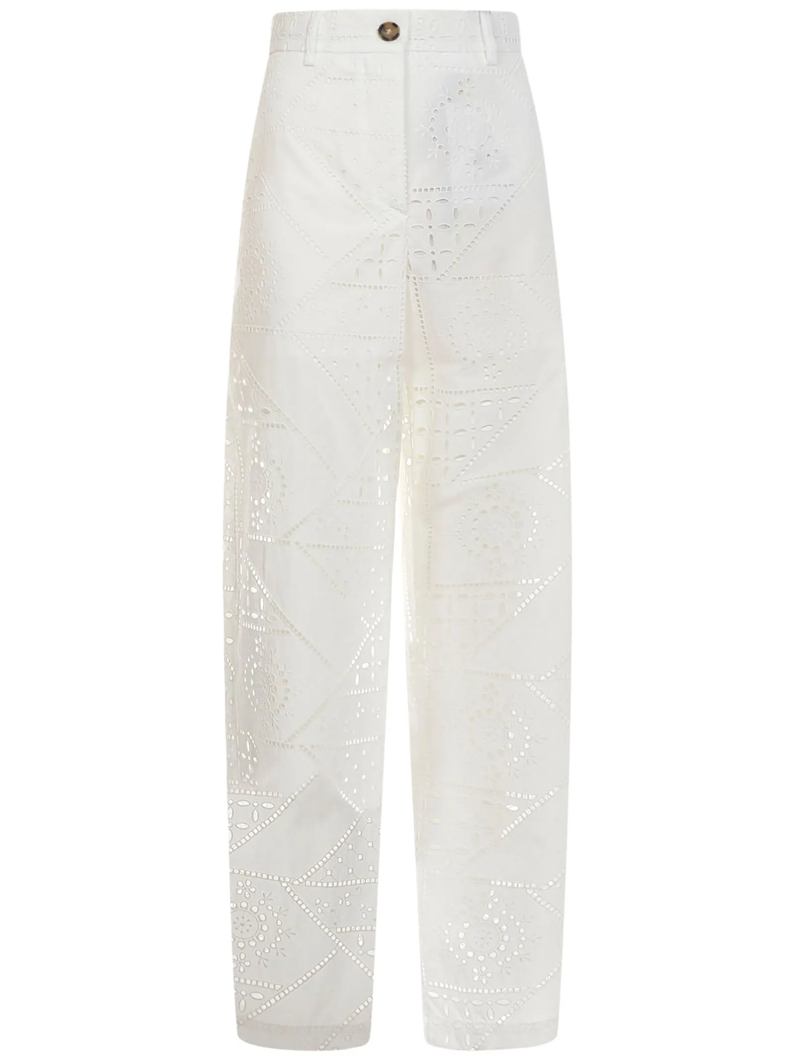 MSGM Perforated Straight-Leg Pants