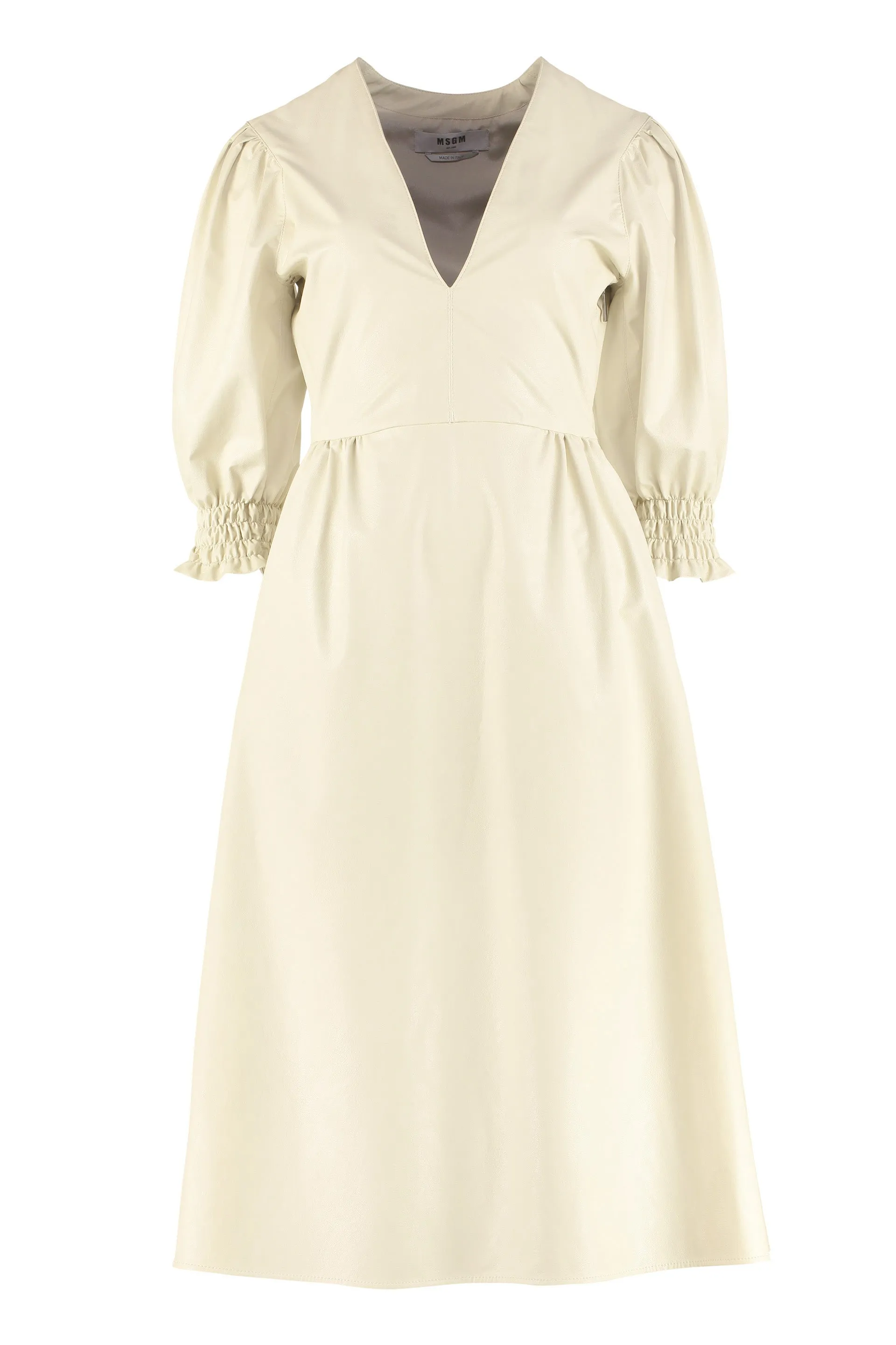MSGM Puff Sleeve Midi Dress