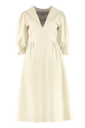 MSGM Puff Sleeve Midi Dress