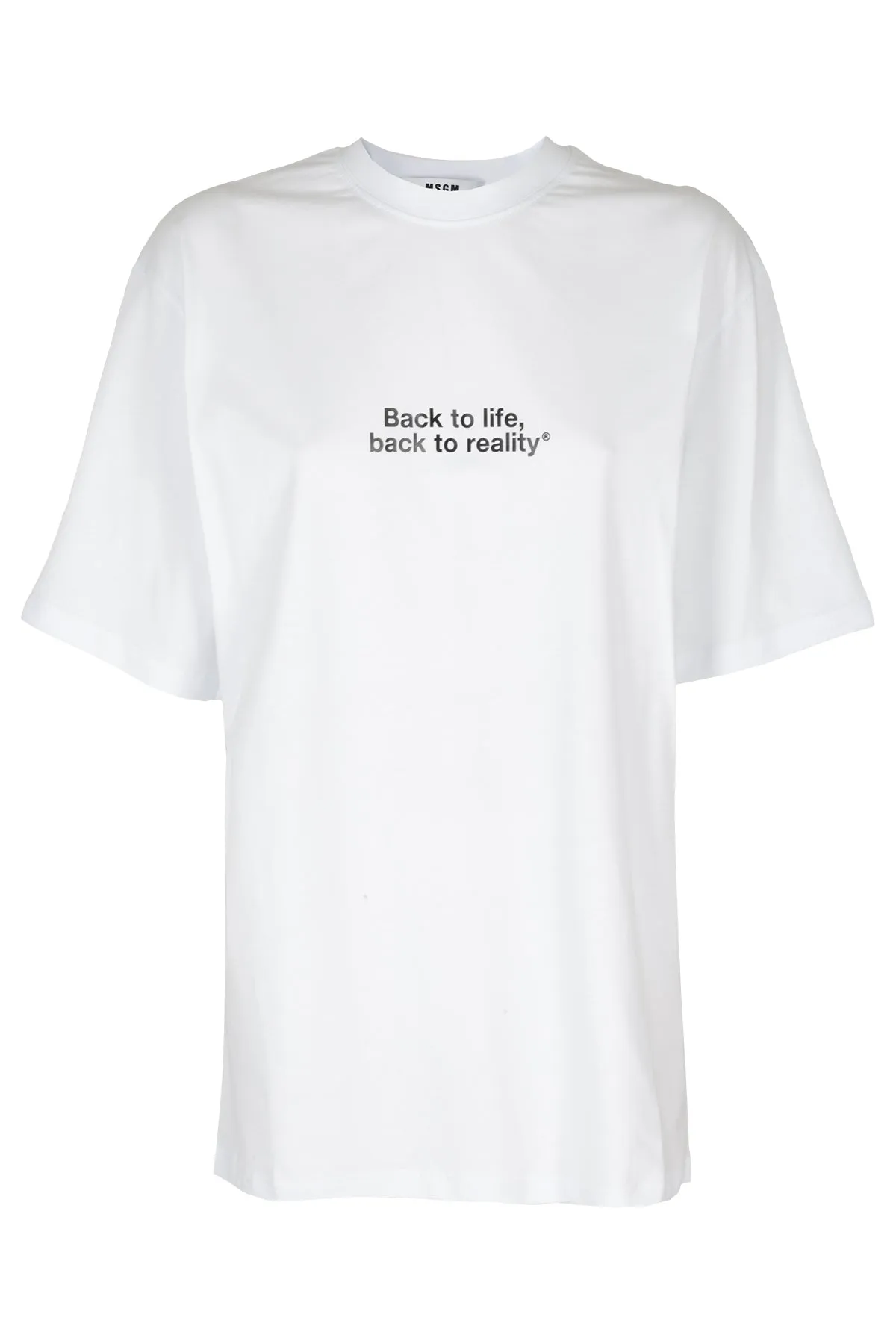 MSGM Slogan Print Crewneck T-Shirt