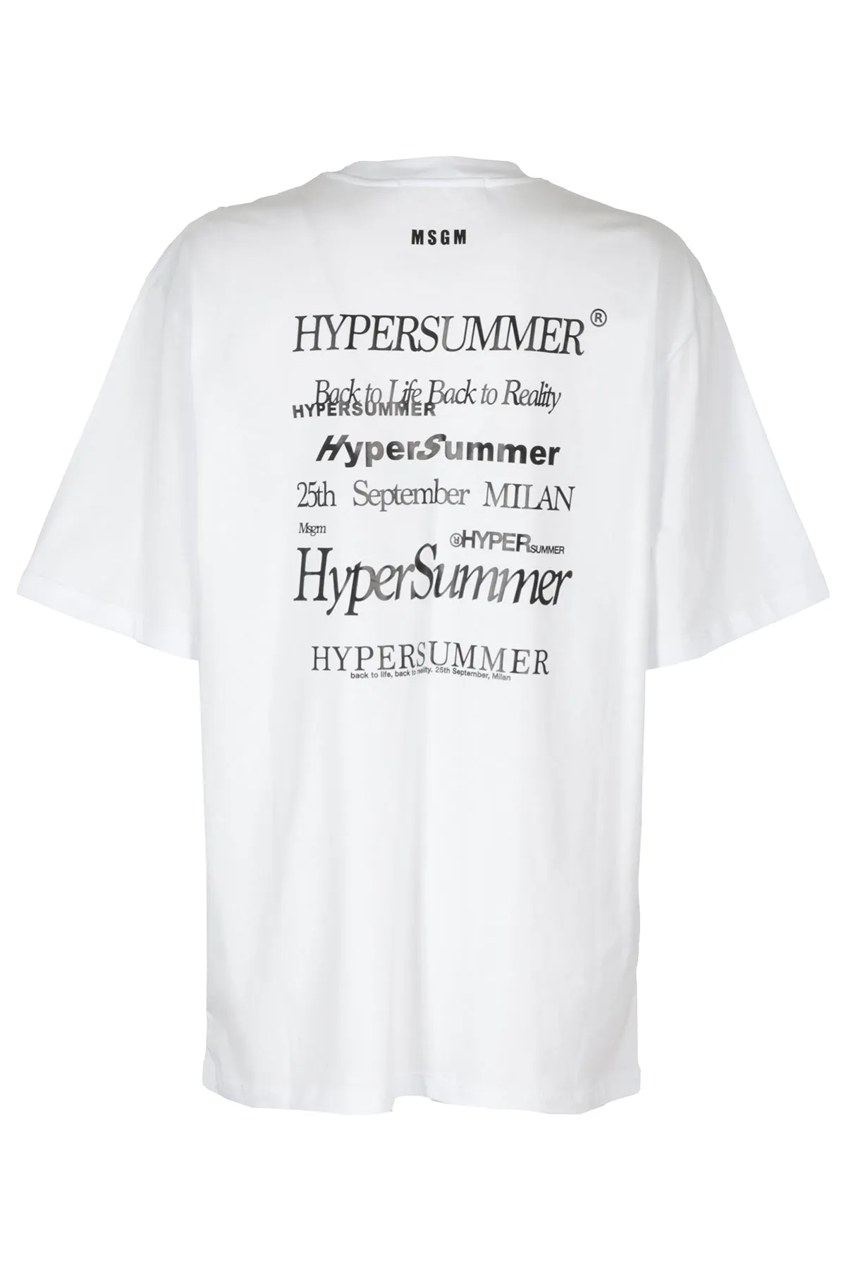 MSGM Slogan Print Crewneck T-Shirt