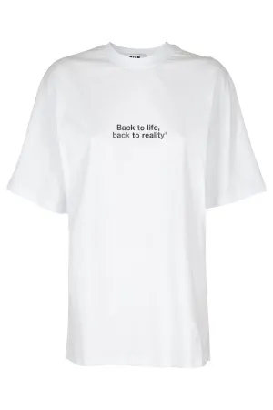 MSGM Slogan Print Crewneck T-Shirt