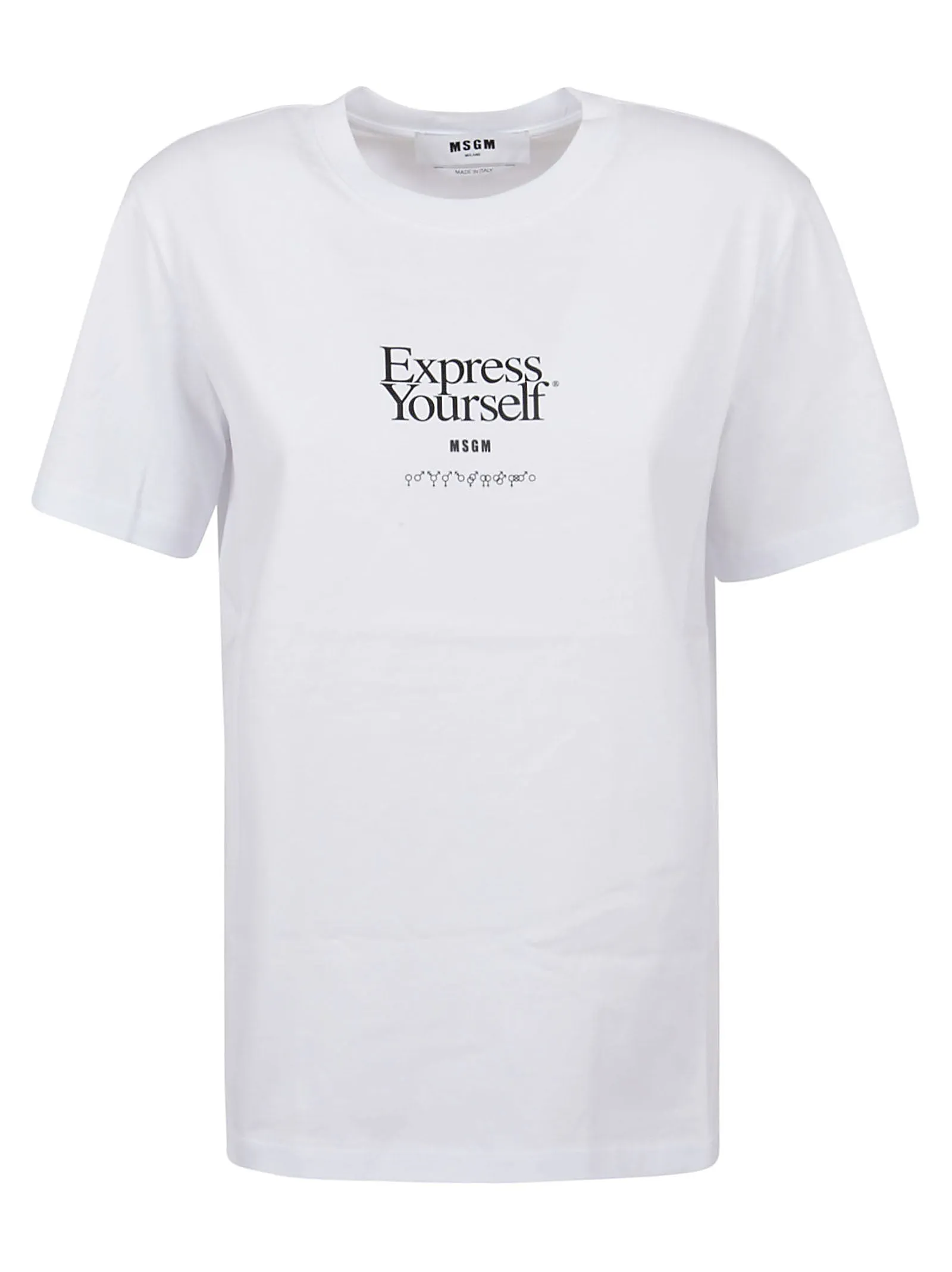 MSGM Slogan Printed Crewneck T-Shirt