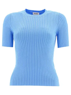 Nanushka Crewneck Ribbed Knit Top