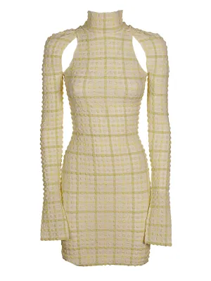 Nanushka Cut-Out Checked Mini Dress