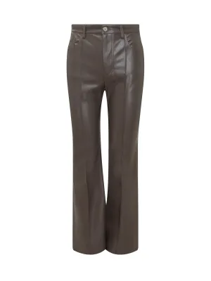 Nanushka High Waist Flared Leather Trousers