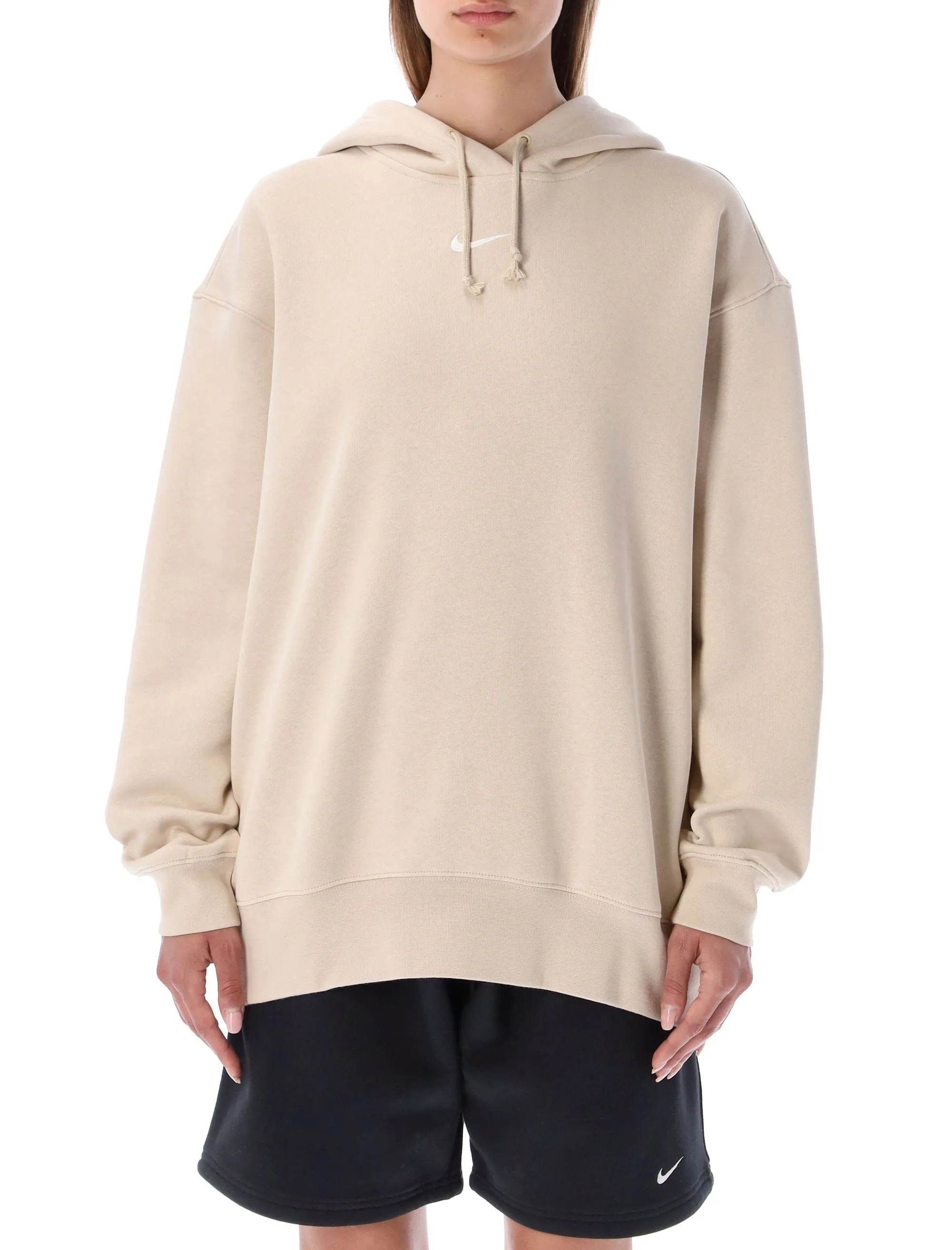 Nike Swoosh Logo Embroidered Drawstring Hoodie