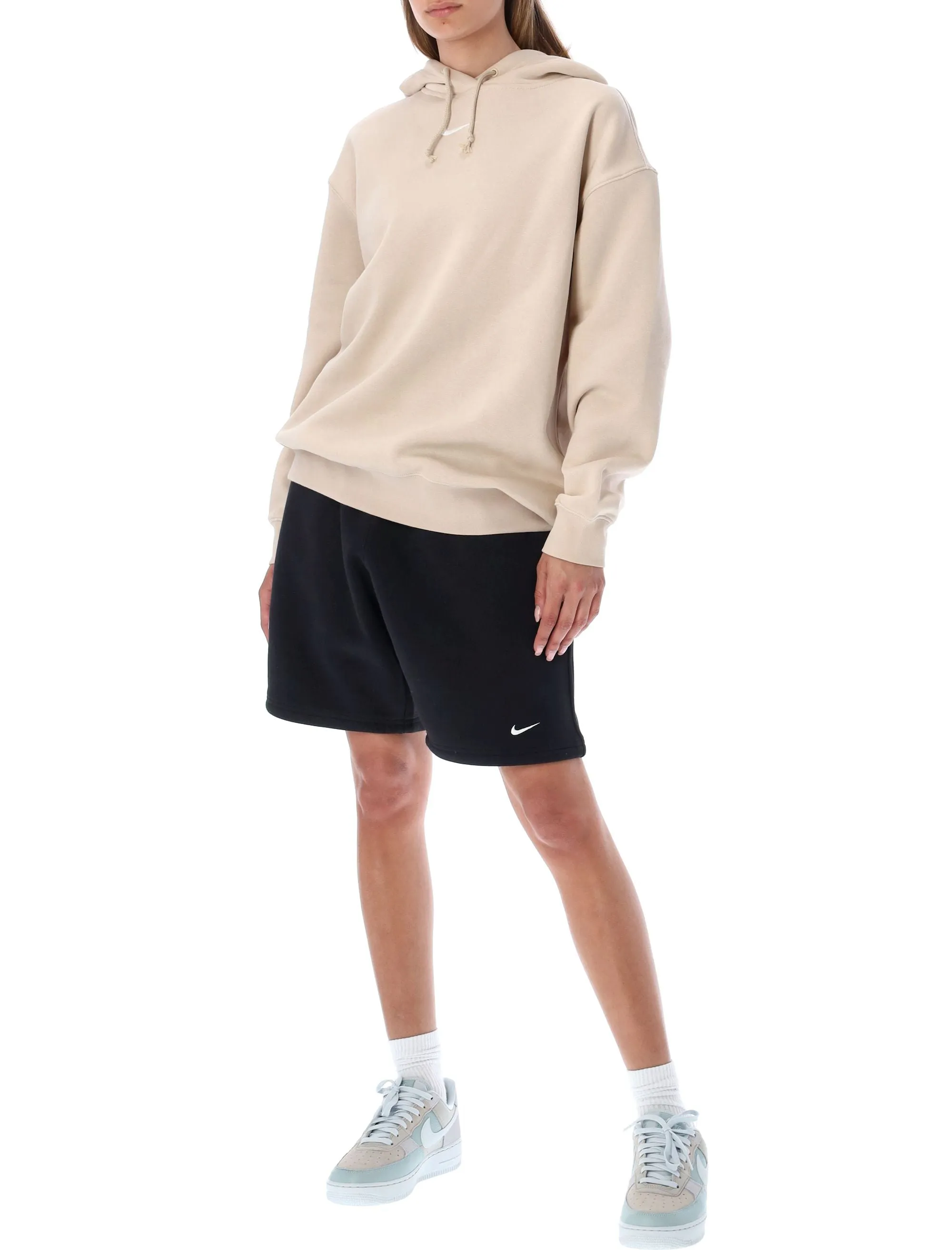 Nike Swoosh Logo Embroidered Drawstring Hoodie
