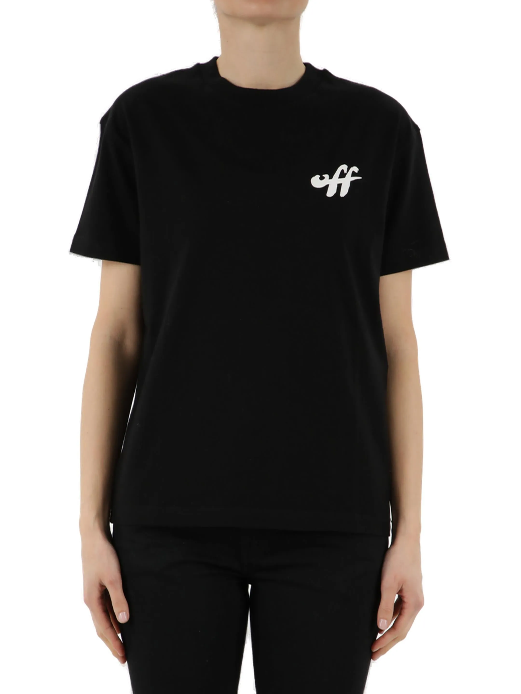 Off-White Arrow Zebra Printed Crewneck T-Shirt