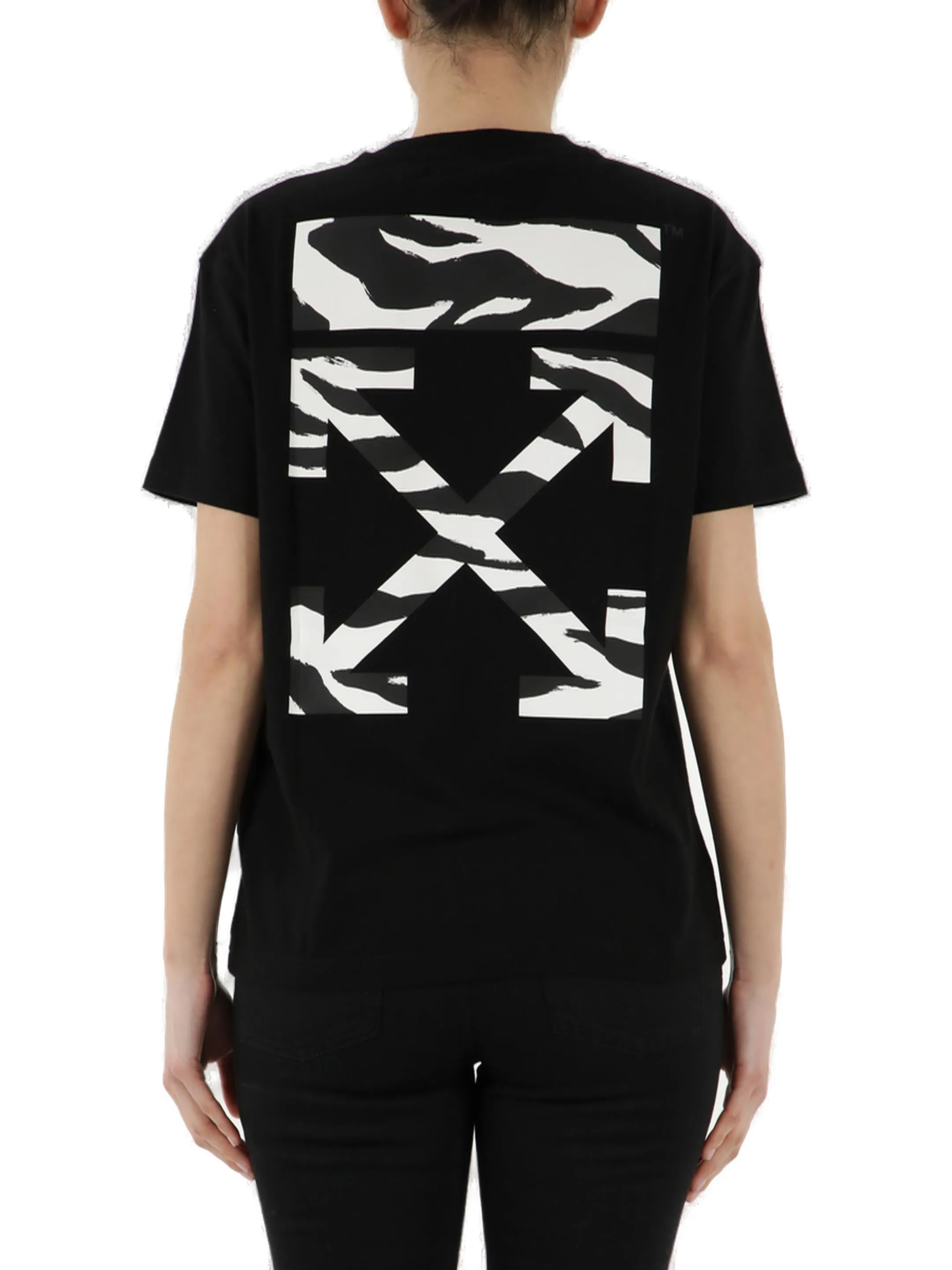Off-White Arrow Zebra Printed Crewneck T-Shirt