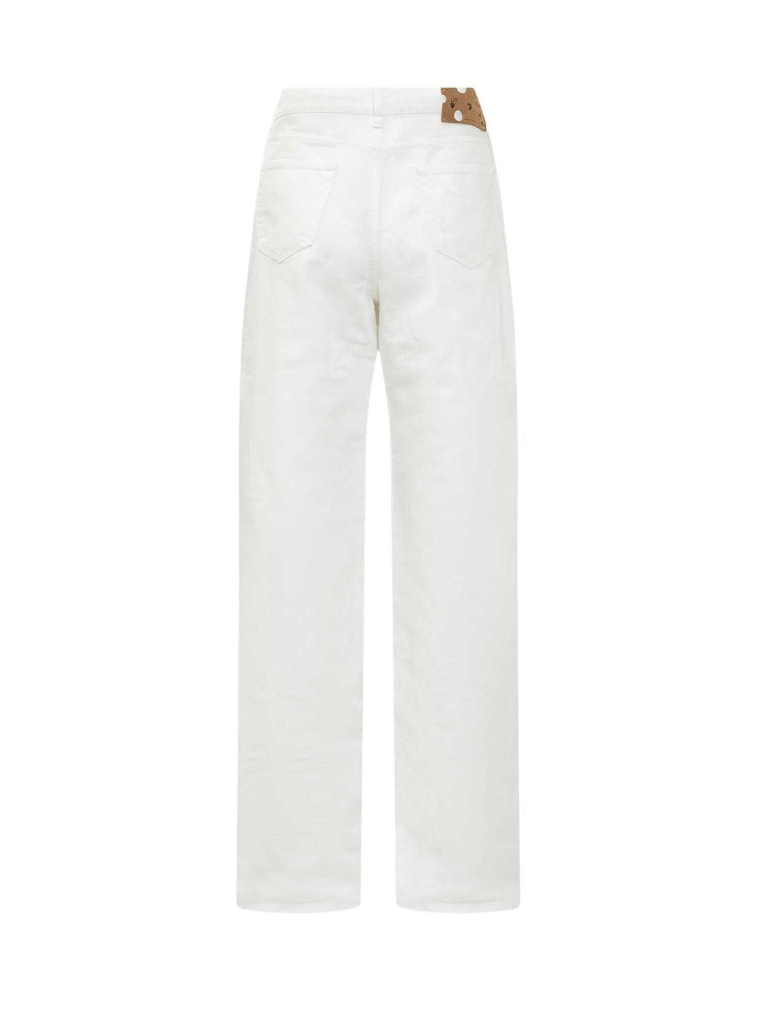 Off-White Buttoned Wide-Leg Jeans