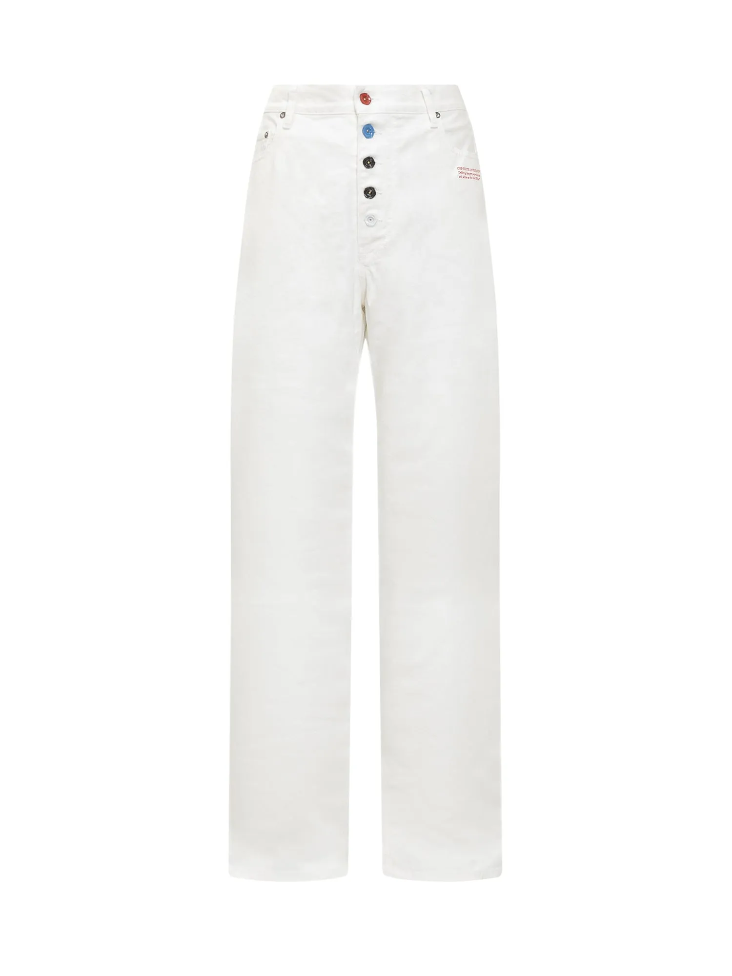 Off-White Buttoned Wide-Leg Jeans