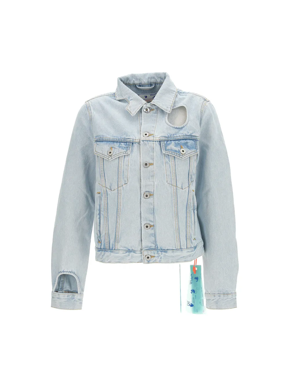 Off-White Cut-Out Buttoned Denim Jacket