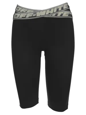 Off-White High Waist Logo-Tape Cycling Shorts