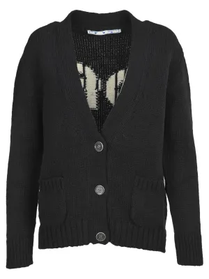 Off-White Logo Intarsia-Knit Cardigan