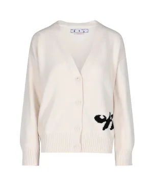 Off-White Logo Intarsia-Knit Cardigan