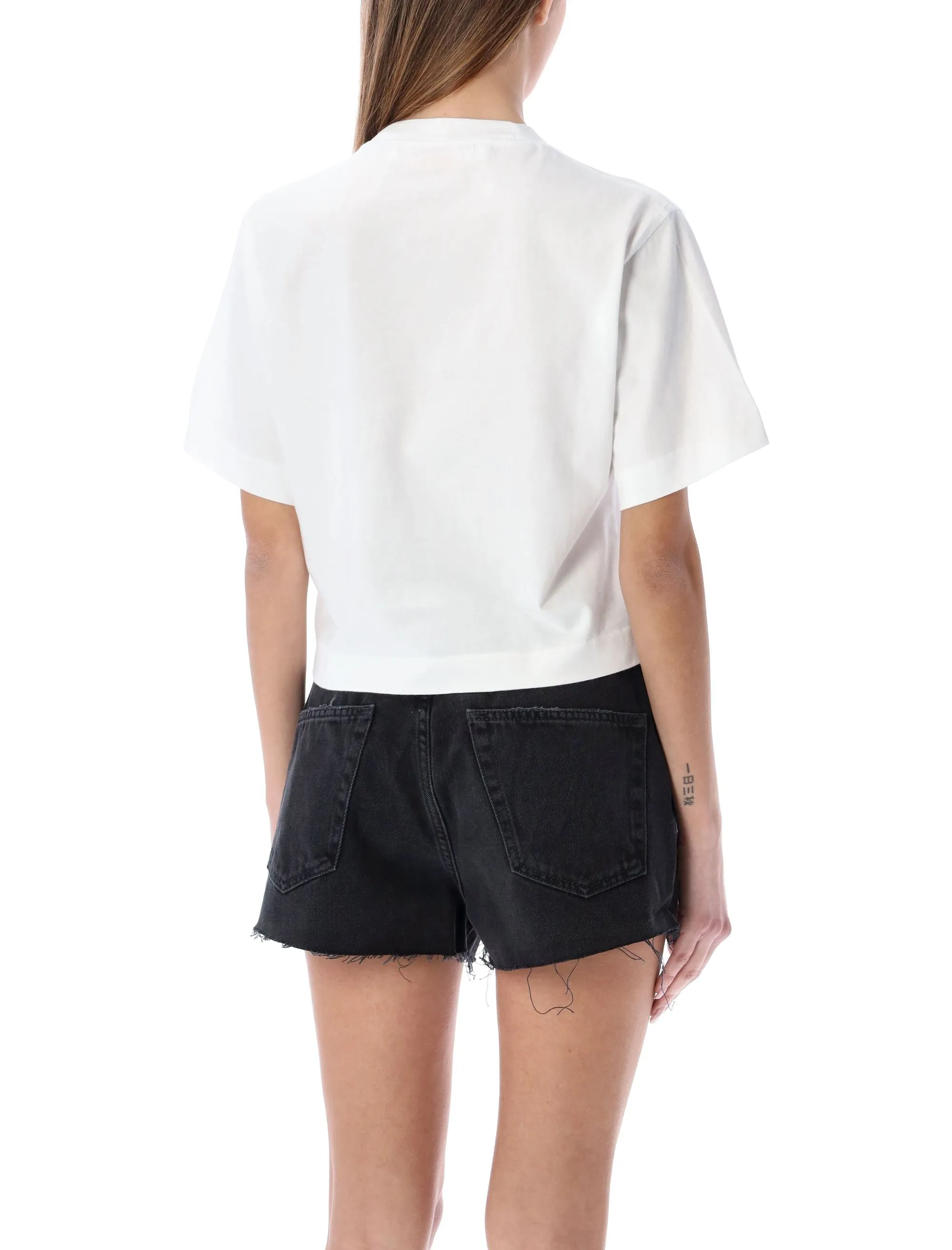Off-White Logo Printed Crewneck Cropped T-Shirt