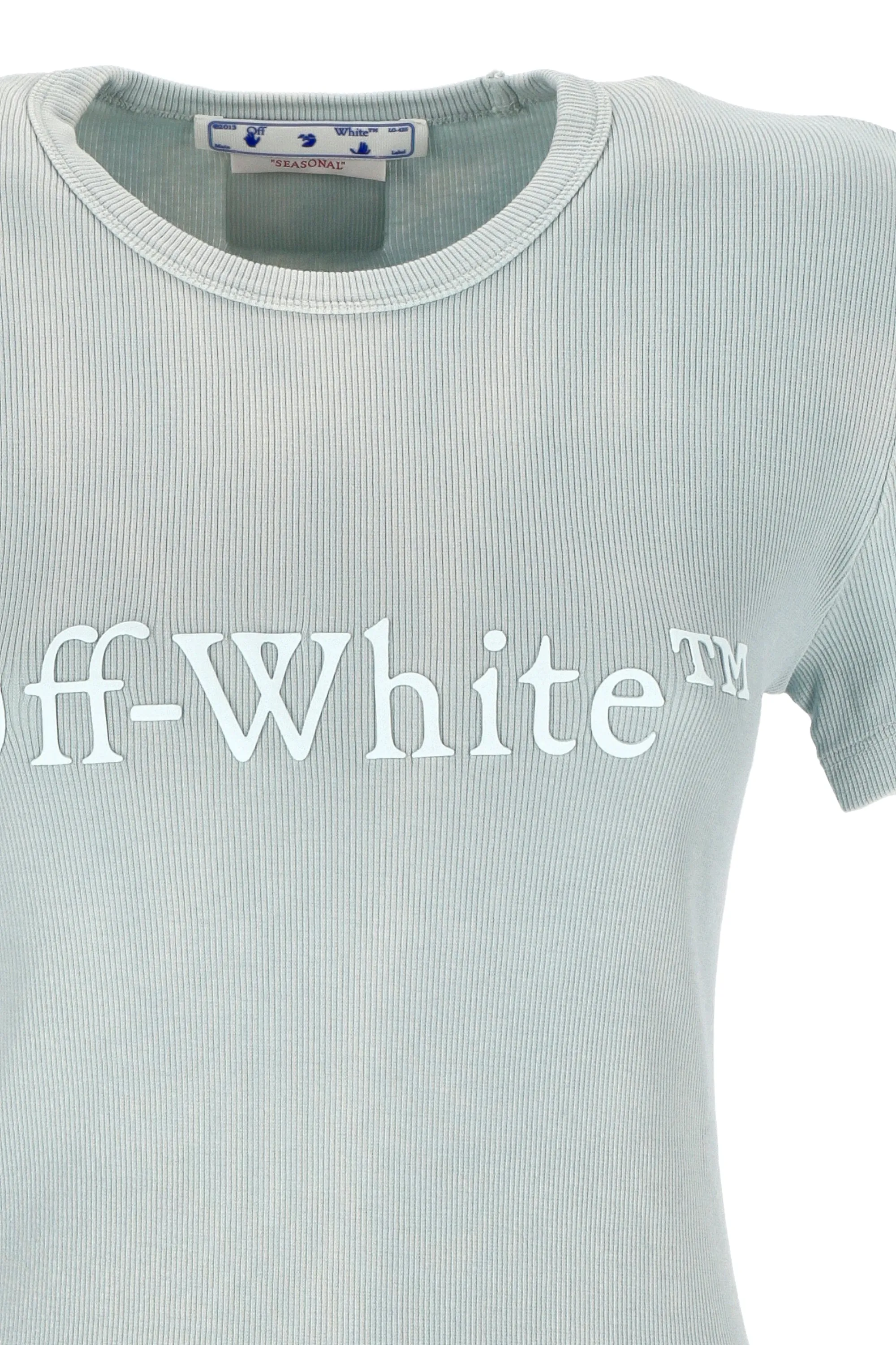 Off-White Logo Printed Crewneck Knitted T-Shirt