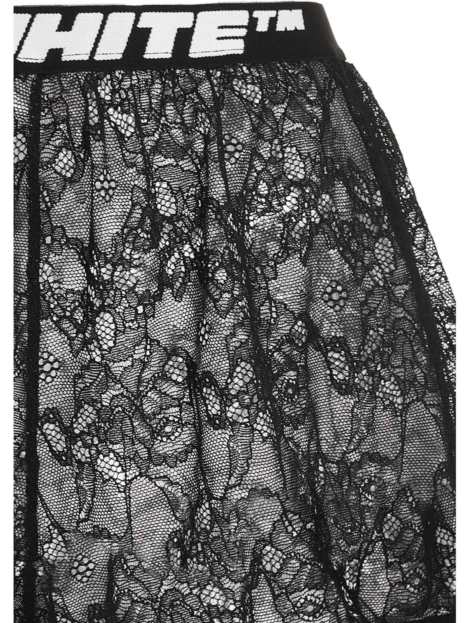 Off-White Logo Waistband Lace Detailed Shorts