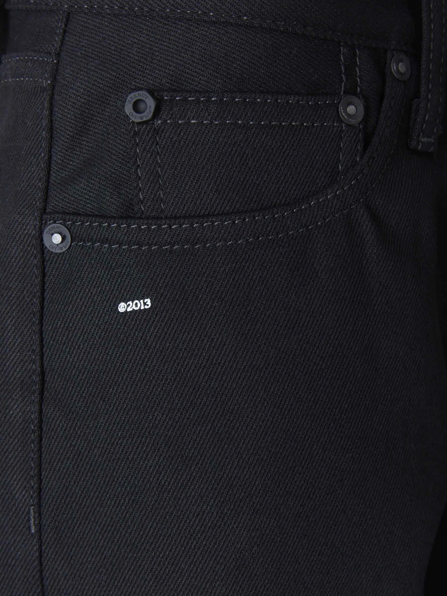 Off-White Low-Rise Logo Printed Denim Shorts