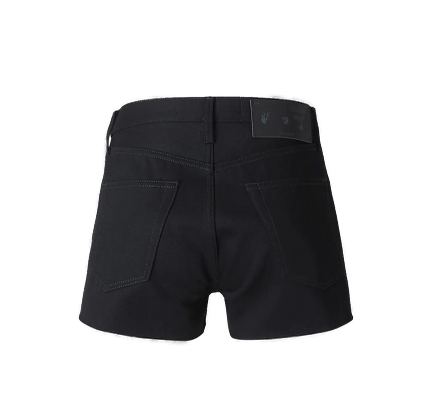 Off-White Low-Rise Logo Printed Denim Shorts