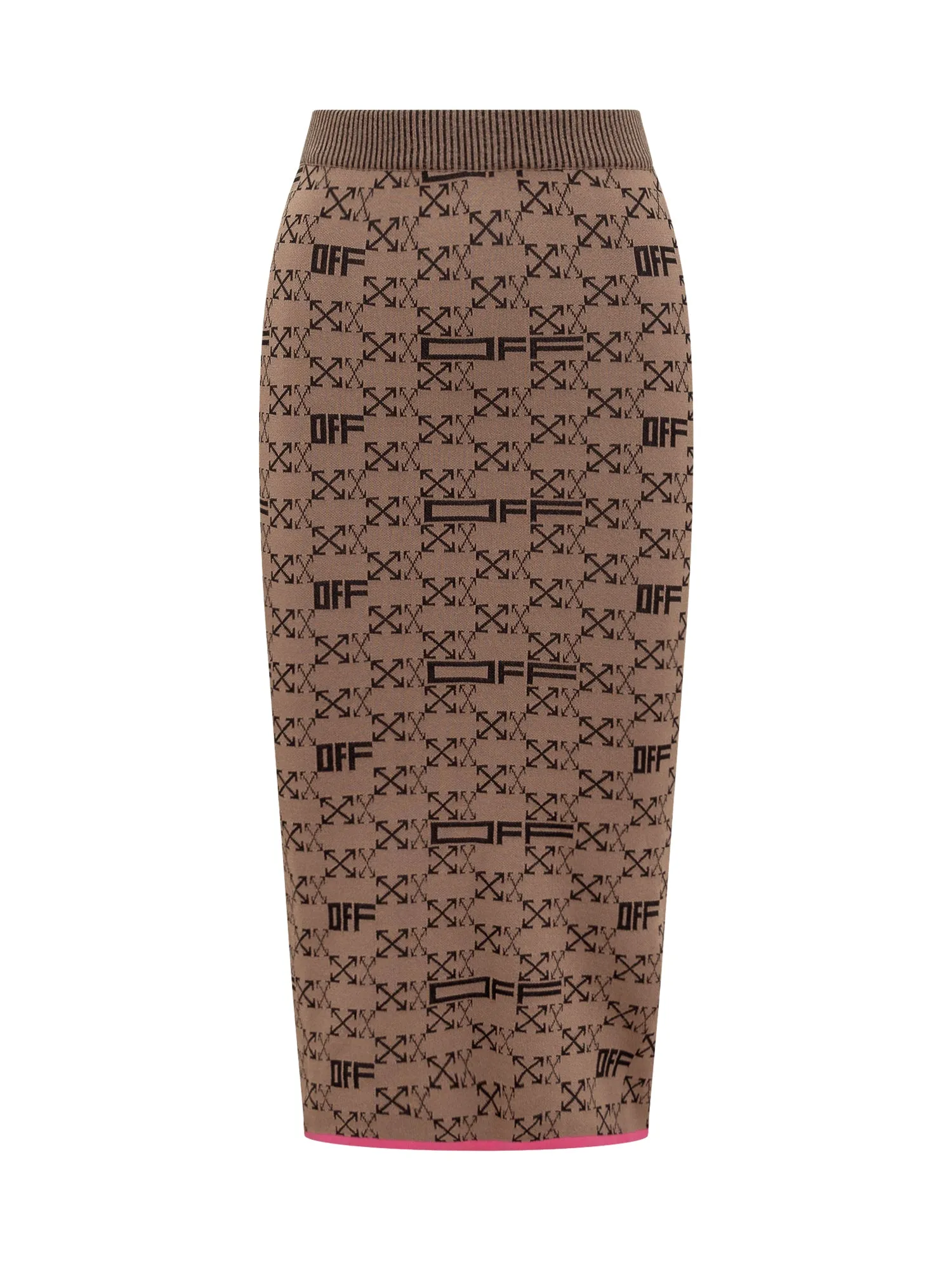 Off-White Signature Arrow Intarsia-Knitted Midi Pencil Skirt