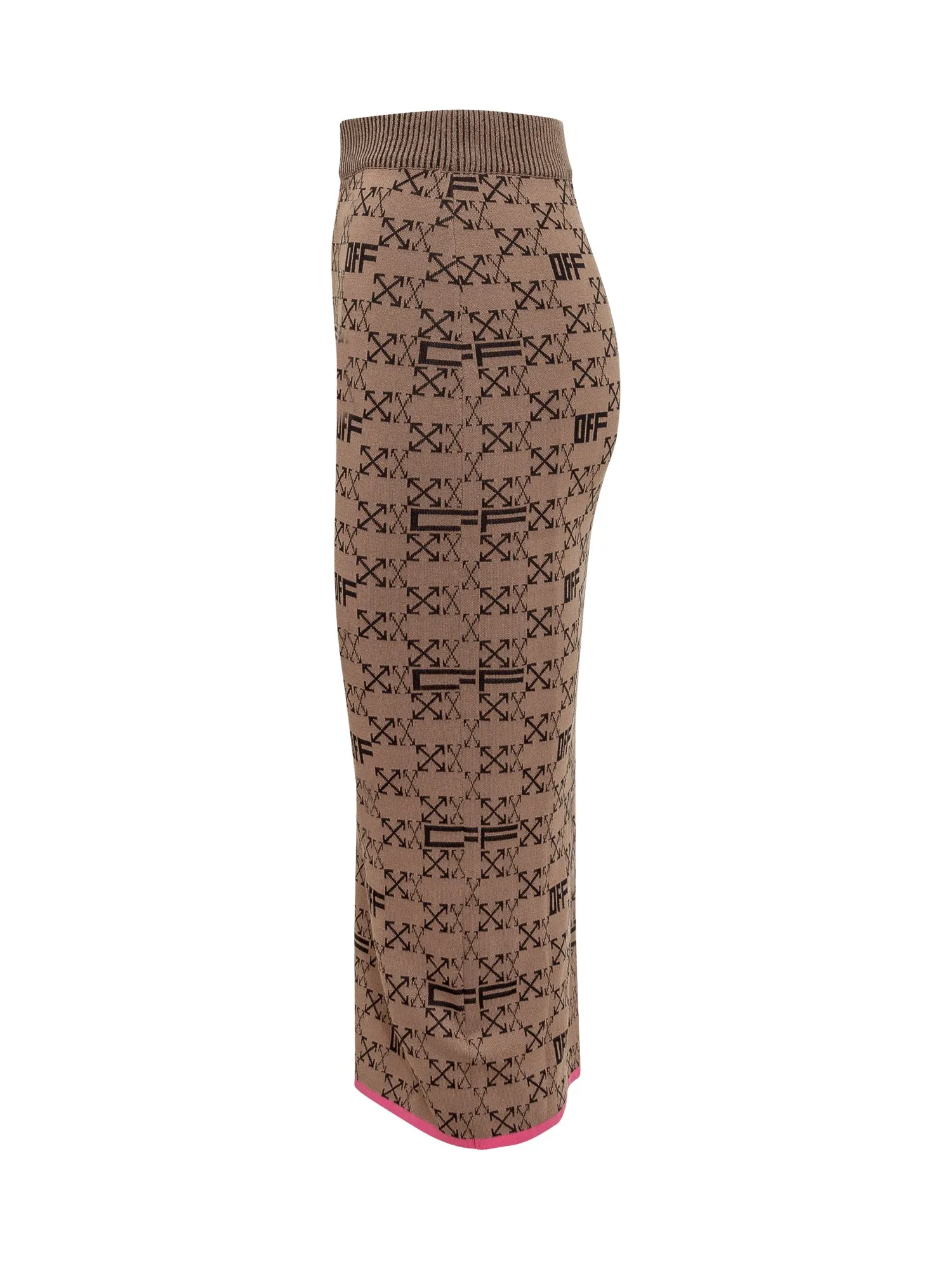 Off-White Signature Arrow Intarsia-Knitted Midi Pencil Skirt