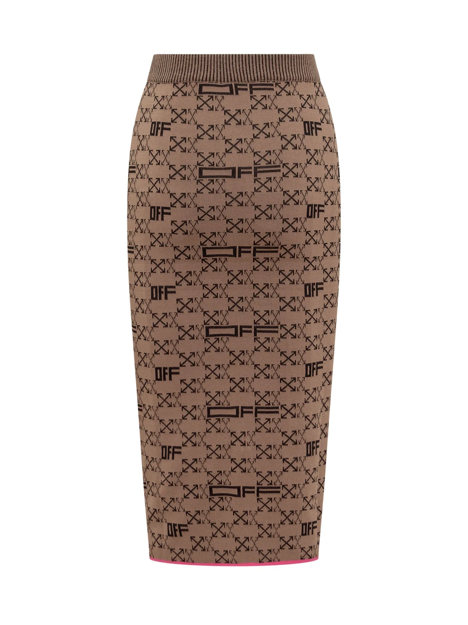 Off-White Signature Arrow Intarsia-Knitted Midi Pencil Skirt