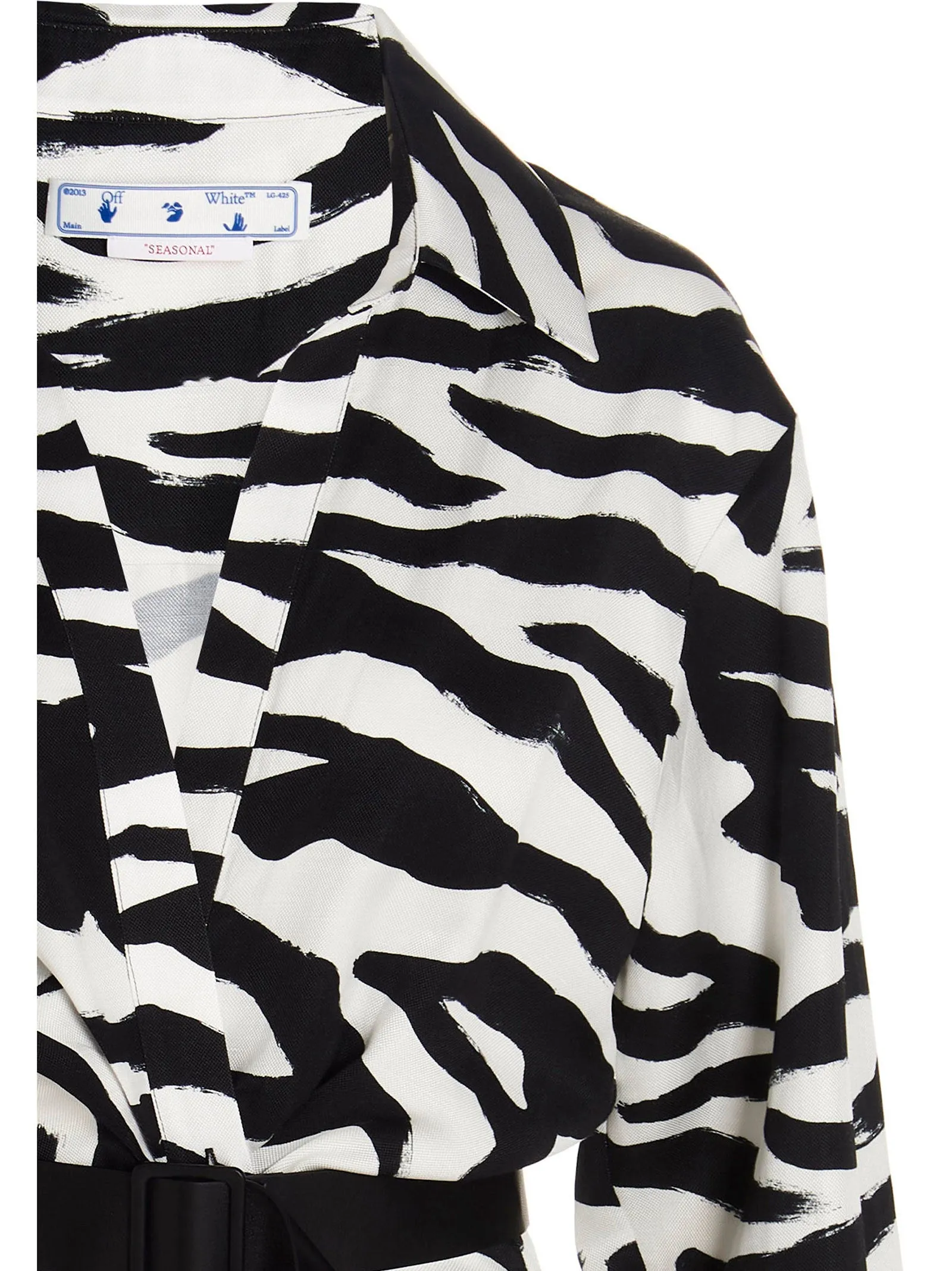 Off-White Zebra Printed Shirt Dress