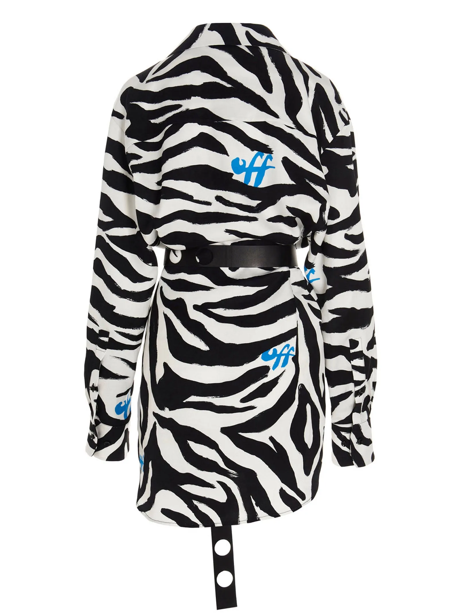 Off-White Zebra Printed Shirt Dress
