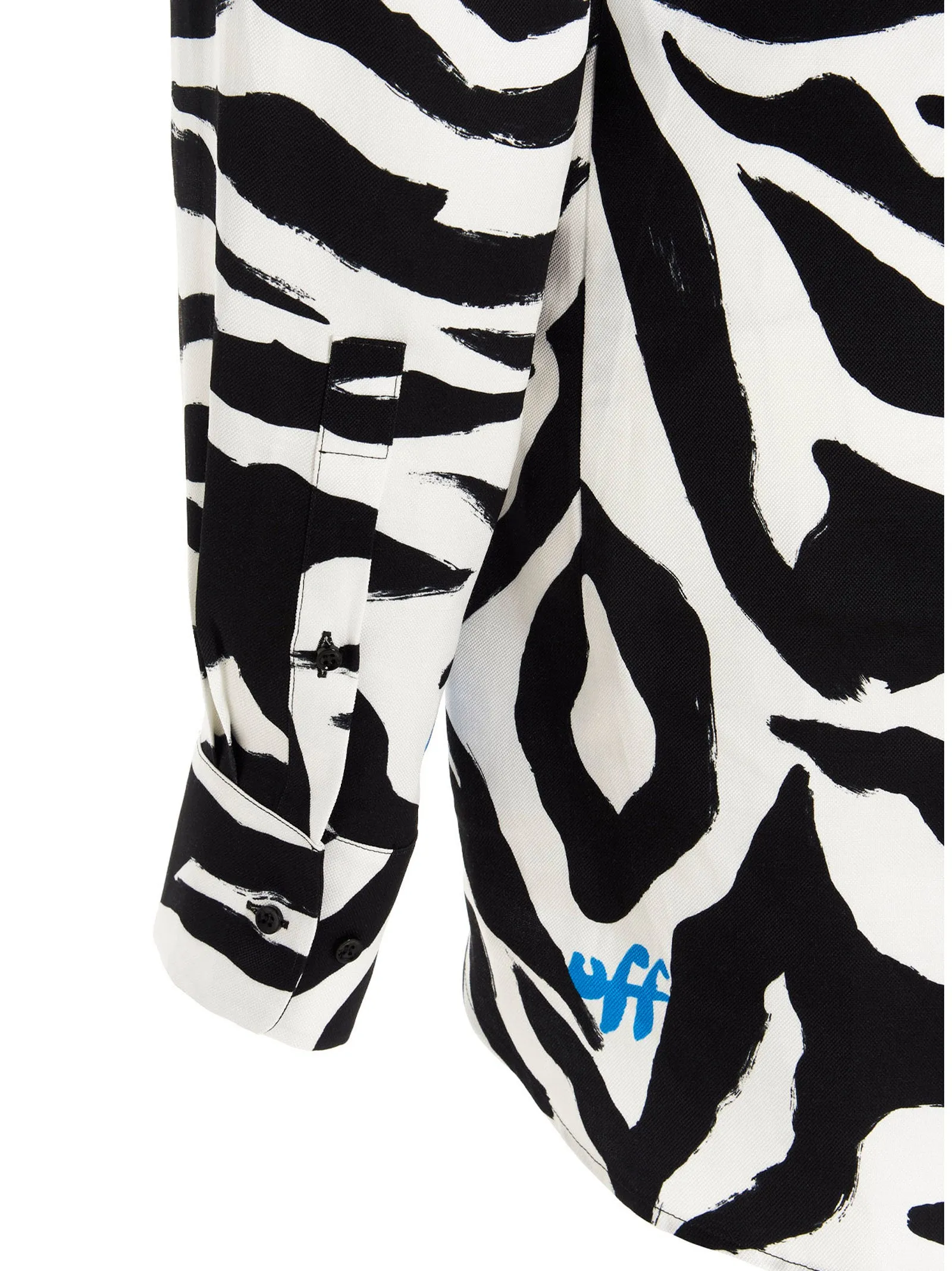 Off-White Zebra Printed Shirt Dress