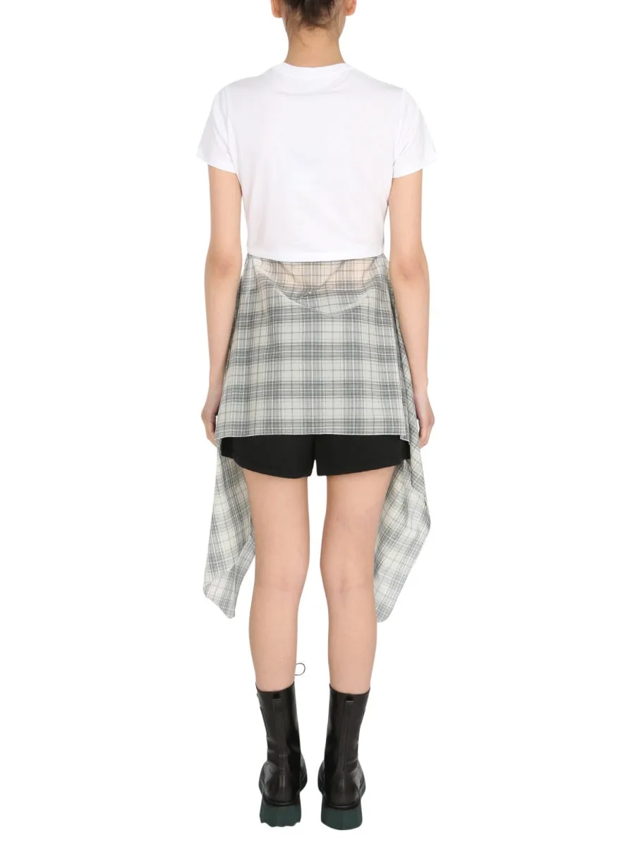 Opening Ceremony Hybrid Crewneck Cropped T-Shirt