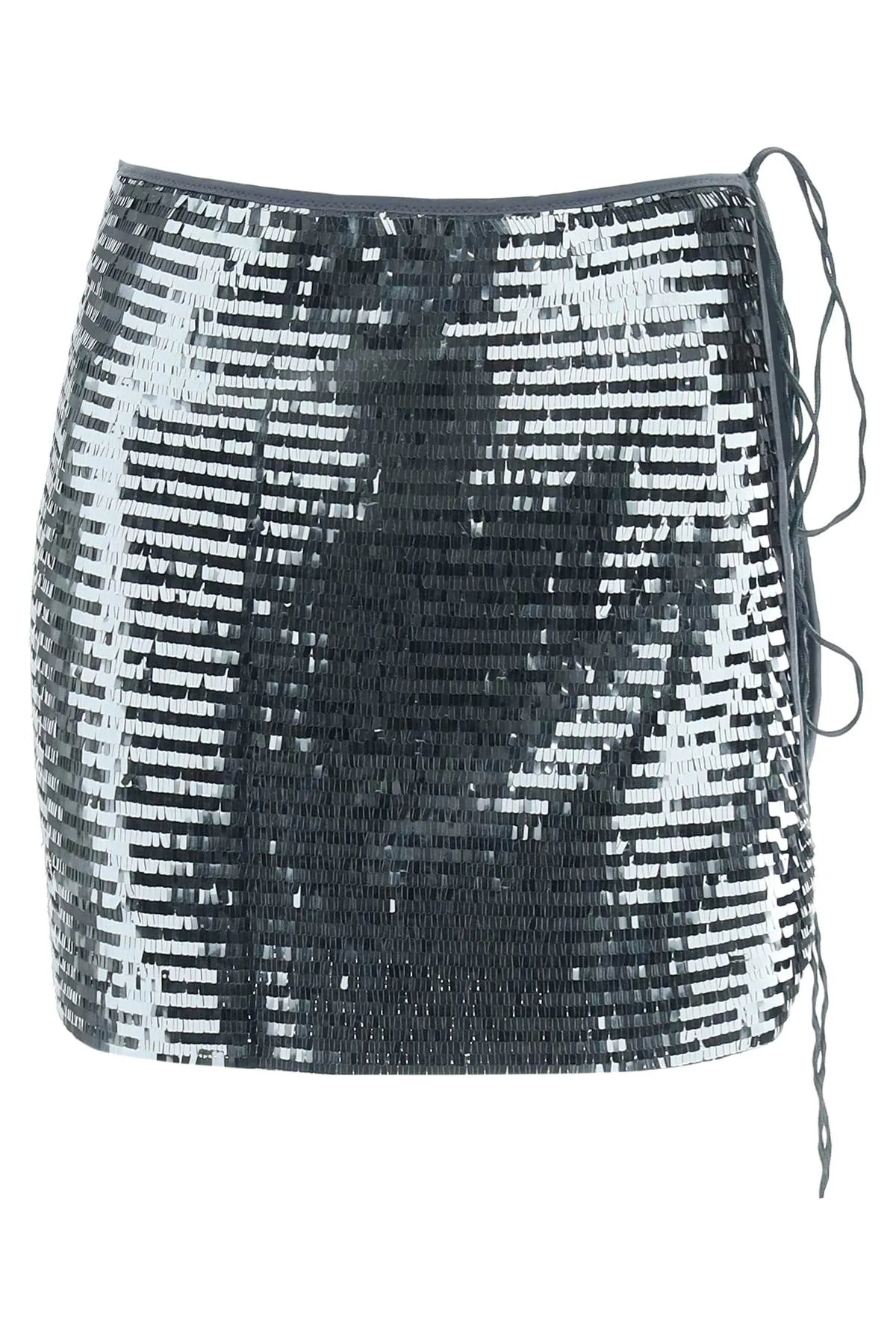 Osree Sequin-Embellished Knot Detail Mini Skirt