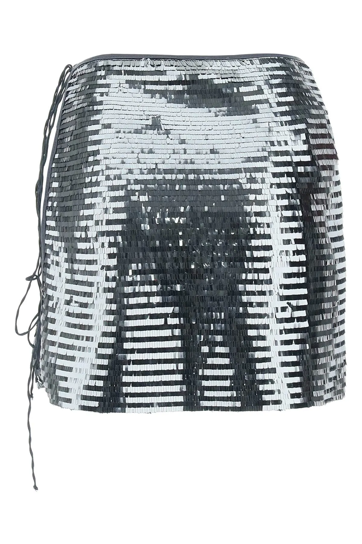 Osree Sequin-Embellished Knot Detail Mini Skirt